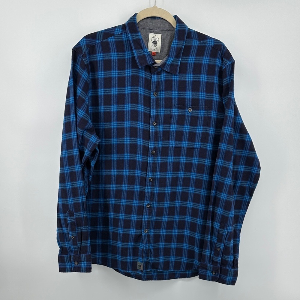 Copper&Oak Streetwear Hipster Rugged Navy Checkered Men's Casual Shirt SzXL